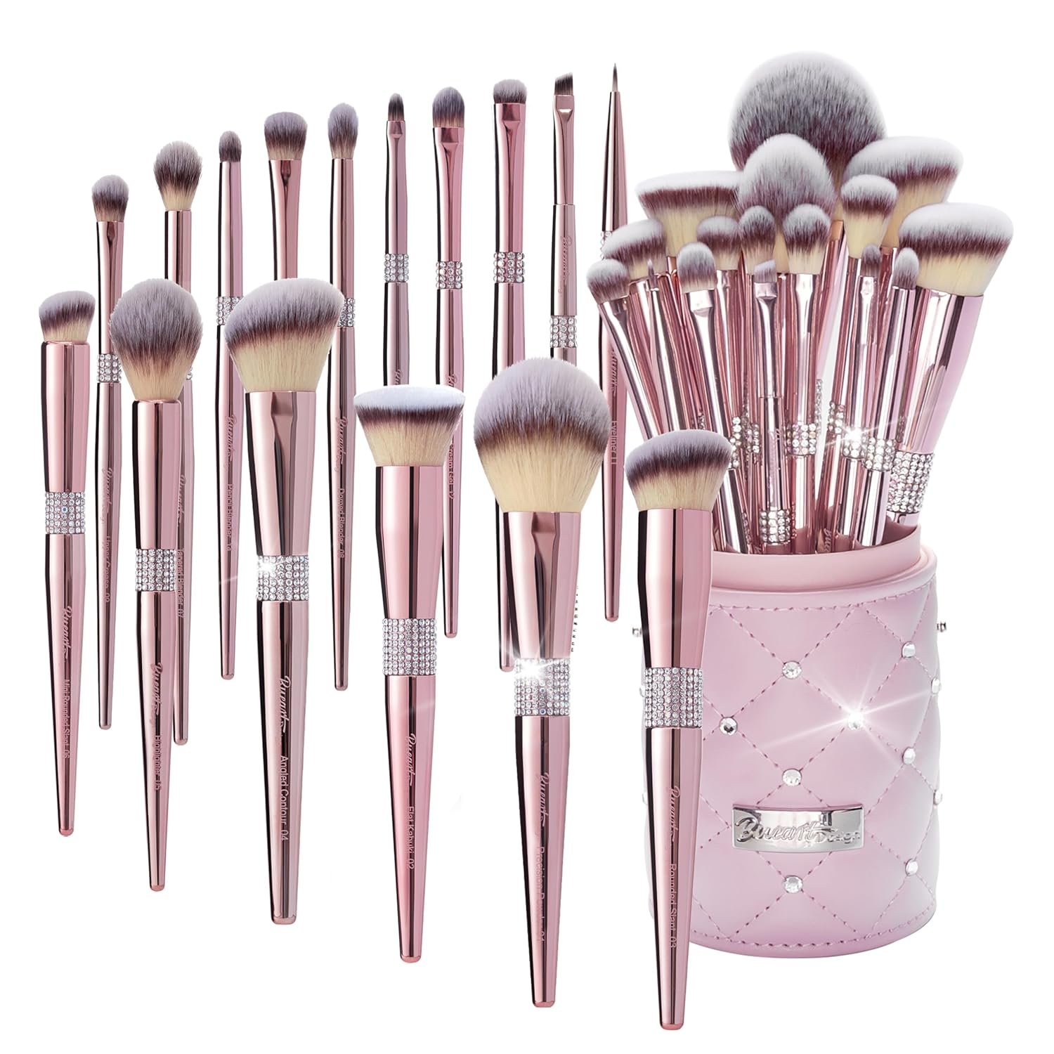 Bueart Design 16Pcs Makeup Brushes Set with Elegant Design Holder Case,Premium Ultra Soft Professional Make up Brushes for Foundation,Blush,Powder,Highlighter,Contour,Eyeshadow